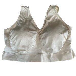 Truekind® Everyday Throw-on Wireless Bralette Chai Cream Sz 3XL NWOT 91404